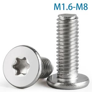 초박형 초저 플랫 웨이퍼 헤드 나사 디지털 볼트, 304 스테인리스 스틸 CM 6 로브 Torx, M1.6 M2 M2.5 M3 M4 M5 M6 M8, 10 개