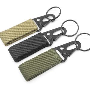 야외 등산 캠핑 도구 액세서리에 대 한 2pcs 전술 교수형 버클 몰리 나일론 웨 빙 Carabiner 벨트 삼각형 키 체인