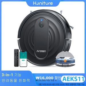 Airzeen R7 올인원 로봇청소기 진공물걸레겸용 3000Pa강력흡입 150분연속청소 앱제어 예약청소 자동충전 WiFi연결 스마트 홈 연동 가능