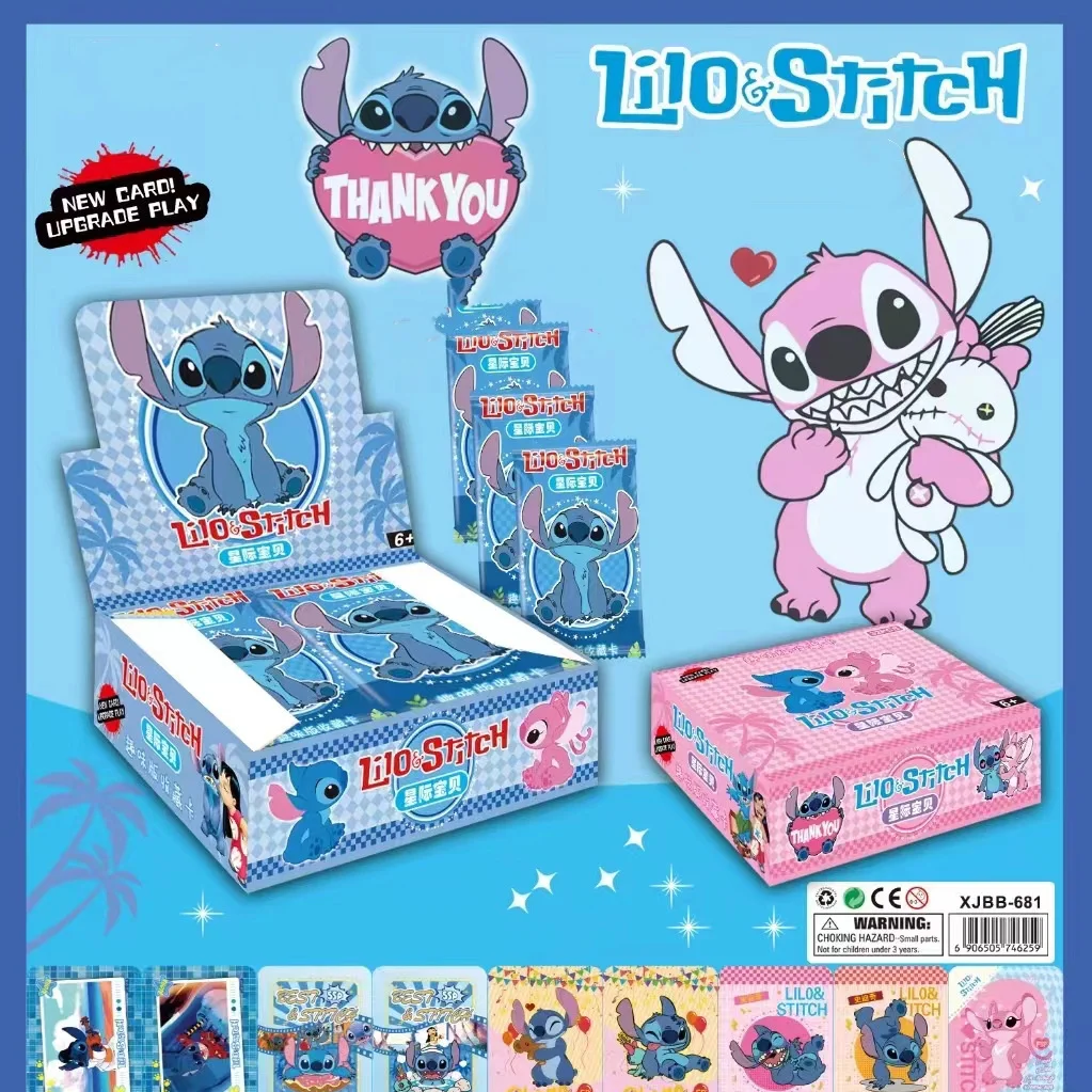 160 Pcs 디즈니 릴로 & 스티치 카드 귀여운 만화 스티치 천사 캐릭터 카드 재미있는 컬렉션 카드 어린이 장난감 선물