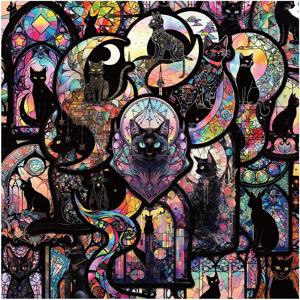 10/30/50pcs 어두운 고딕 검은 고양이 만화 스티커 미적 낙서 스티커 전화 가방 노트북 멋진 타로 방수 전사 술