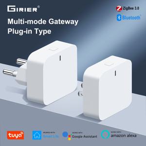GIRIER Tuya ZigBee 게이트웨이 허브 플러그인 유형 ZigBee/Bluetooth 스마트 홈 자동화용 다중 모드 게이트웨이 브리지 Alexa와 함께 작동