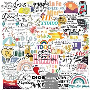 10/30/50PCS 귀여운 스페인어 성경 PVC 스티커 미적 장식 Scrapbooking 어린이를위한 한국어 편지지 학교 용품