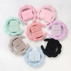 3Pcs 패션 마이크로 화이버 세척 팔찌 Scrunchies 푹신한 머리띠 스파 버블 머리띠 세척 얼굴 메이크업 샤워 스킨 케어