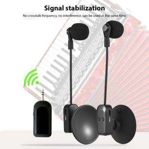 바이올린 첼로 아코디언 스피커 마이크 용 분리형 흡입 컵이있는 A65I 2.4G 무선 악기 마이크 수신기