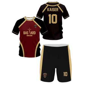 남자 저지 세트 풋살 축구 패턴 블루 잠금 애니메이션 Bastard Munchen 3d 인쇄 티셔츠 짧은 2pcs 세트 정장 스포츠 탑 티 보이