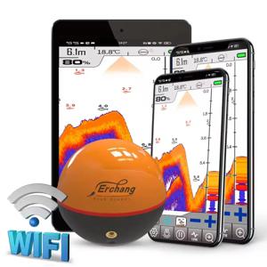 에창 F68 WIFI 어군탐지기 100M 무선 어군탐지기 탐지기 낚시 에코로트 호수 바다용 IOS&안드로이드 지원
