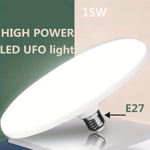 15W LED 전구 220v E27 기본 가정용 에너지 절약 램프 실내 조명 비행 접시 빛 6500k 천장 조명 차고 조명