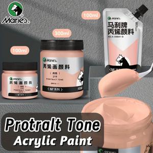 1pc Marie's Protrait 톤 아크릴 페인트, 100/300 ml(3.38 oz/10.1 oz) 바위, 목재, 공예, 캔버스, 예술가 및 성인용 유리