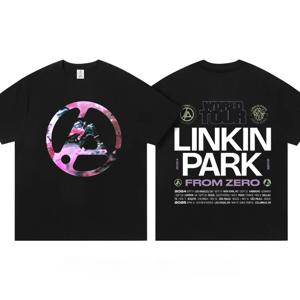 Linkin Park From Zero 새 앨범 투어 주변 장치 록 티셔츠 반팔 의류 패션 캐주얼 남성 및 여성 티셔츠