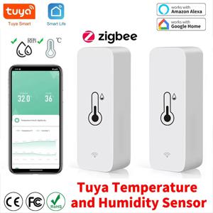 Tuya Zigbee 스마트 온도 습도 센서(앱 제어 포함) Alexa Google 홈 자동화 모니터와 호환되는 원격 알람