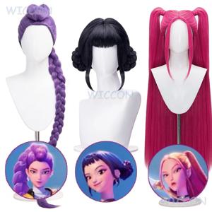 Anime Kpop Demon Zoey Hunters 코스프레 루미 슈퍼스타 미라 코스프레 가발 Huntrix 걸 그룹 가발 Jinu Women Hallowen Party Roleplay