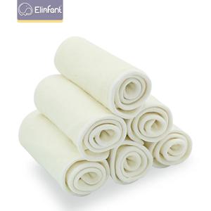 Elinfant 5/10 Pcs 4 레이어 대나무 섬유 기저귀 삽입 빨 수있는 슈퍼 편안한 기저귀 삽입 35 × 13.5cm 천 기저귀 및 커버 용