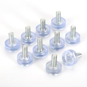 10 Pcs 스레드 M6 M8 가구 글라이드 레벨링 피트 조정 가능한 레벨러 패드 테이블 의자 다리 용 투명 가구 레벨러