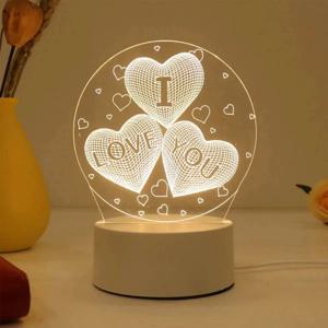 창의적인 야간 조명 아크릴 침실 침대 옆 LED 테이블 램프, 휴일 이벤트 선물 시스템, 1pc