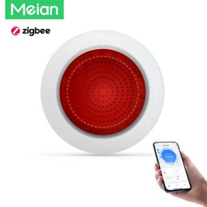 Meian 무선 사운드 플래시 알람 사이렌 Tuya Zigbee 110V 220V Sirena Alarma 100dB Alarme 시스템 보안 SmartLife 제어