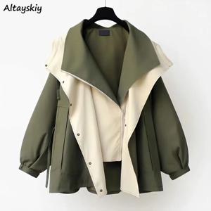 M-4XL 트렌치워크 여성 패치워크, 한국 스타일, 매력적인 가을 디자인, 모던 휴가 개성, 특별한 매력