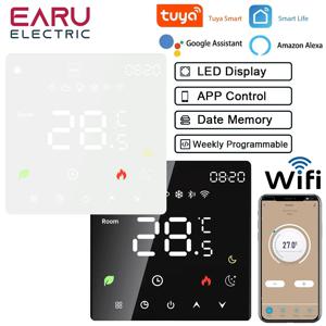 Tuya WiFi 스마트 온도 조절기 전기 바닥 난방 TRV 수성 가스 보일러 온도 Google 홈 Alexa 용 음성 리모컨
