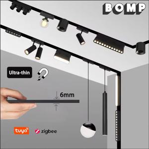 울트라 얇은 레일 스마트 Tuya Zigbee 디밍이 가능한 천장 표면 실장 Magnetie 트랙 라이트 현대 자석 홍수 그릴 스팟 LED 램프