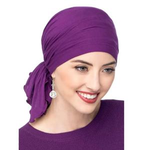 탄성 여성 모달 코튼 프릴 터번 캡 이슬람 Headscarf 보닛 Pre-Tied Hijab Headwrap Cap Soft Lady Hair Loss Chemo Cap