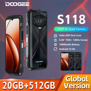 [월드 프리미어] DOOGEE S118 러기드 스마트폰 20GB(8GB+12GB 확장) 512GB 6.58인치 FHD+ 화면 50MP 카메라 안드로이드 14 휴대폰