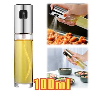 100ML 오일 스프레이 병 ABS 프레스 유형 주방 가정용 에어 프라이어 올리브 스프레이 신성한 기기 바베큐 유리 오일 디스펜서