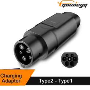 Type2 - Type1 EV 충전기 어댑터 32A 단상 Type 1 충전 소켓이 있는 전기 자동차용 Type 2 충전기와 호환 가능
