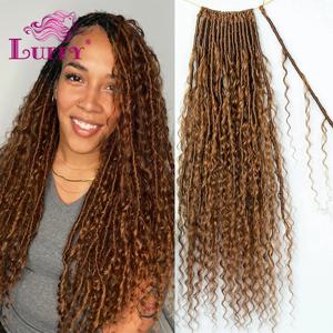 컬러 30 크로셰 보호 Locs 인간의 머리카락 컬 사전 루프 Locs 크로셰 뜨개질 머리 인간의 머리카락 곱슬 전체 끝 여성용