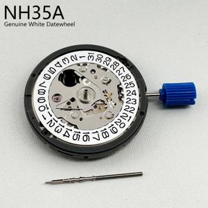 일본 정품 NH35 기계식 무브먼트 Tmi 버전 NH35A, 고정밀 24 보석 화이트 3H 데이트휠 모드 교체 기계식 무브먼트