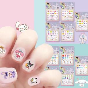 5 개/대 만화 헬로 키티 3D 네일 스티커 재미 Sanrio 멜로디 Kuromi 네일 아트 프레스 손톱 장식 네일 아트 데칼