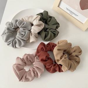 도매 6 개/갑 여자 여자 마이크로 화이버 Scrunchie 팩 니트 직물 Chouchou 많은 한국 일본 패션 Scruncies 세트 2022