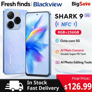 【월드 프리미어】Blackview SHARK 9 5G 스마트폰 6.67인치 HD+ IPS 90Hz 디스플레이 50MP 메인 카메라 NFC GPS 안드로이드 14 휴대폰