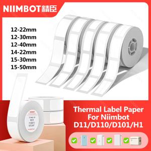 Niimbot 공식 D11 D110 D11H D101 프린터용 방수 열 스티커 종이 롤, 열 라벨 흰색 컬러 용지, 12-15mm