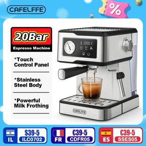Cafelffe 에스프레소 머신, 카푸치노 메이커, 우유 거품기 스팀 지팡이, 커피 메이커, 반자동 카페테라 선물, 20Bar