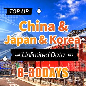 중국 SIM 카드, 일본 및 한국 선불 데이터 SIM 카드, 4G 무제한 데이터 인터넷 SIM 카드, 지지대 eSIM 액세스, FB Whatsapp Google