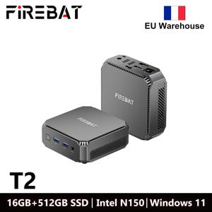 FIREBAT T2 미니 PC 게이머 인텔 N150 CPU Windows 11 미니 PC 게임 DDR4 16GB RAM 512GB SSD WIFI5 BT4.2 데스크탑 컴퓨터 minipc