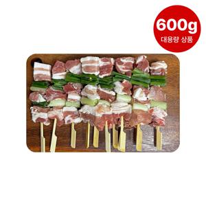 삼겹파(폭산적)꼬치 50g 12꼬치 600g 대용량 업소용 도매 캠핑 음식 수제꼬치 간식 안주