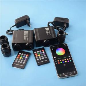 APP 블루투스 LED 조명 엔진, 자동차 가정용 별, 별이 빛나는 하늘, RGBW LED 광섬유 조명, DC12V, 16W, 32W