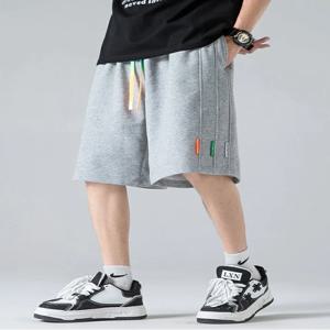 여름 남성 반바지 통기성 코튼 다채로운 Drawstring 경량 루즈 피트 스포츠/해변/운동 짧은 바지 빅 사이즈 8XL