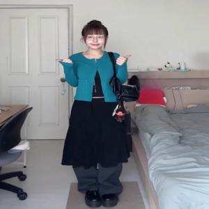 한국어 봄 솔리드 컬러 모든 경기 싱글 브레스트 긴팔 니트 카디건 + 폴카 도트 탱크 탑 하이 스트리트 2 Pcs 세트