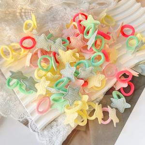 10pcs 소녀 크라운 나비 어린이 Hairbands 해를 끼치 지 않는 머리 만화 수건 밧줄 포니 테일 홀더 어린이 미니 고무 밴드 모자를 쓰고 있죠