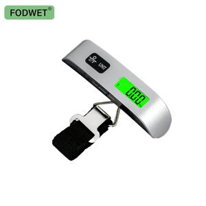 FODWET 휴대용 휴대용 저울정밀 디지털 LCD 디스플레이, 수하물 여행용 미끄럼 방지 후크가 있는 50kg/110lb 용량