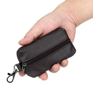자동차 키 케이스 가죽 남성 여성 지갑 키 홀더 가정부 커버 지퍼 가방 키 체인 커버 키 주최자 카드 가방 선물