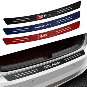 1 세트 자동차 후면 범퍼 트렁크로드 가장자리 보호 스티커 아우디 Sline S3 S4 S5 S6 S7 RS Quattro Q7 Q5 Q3 A4 B8 8P A3 A6 C7 A5