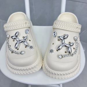 Crocs Pop 100 Accessorize 풍선 개 솔리드 컬러 프리미엄 벽돌 DIY 구두 장식 체인 구두 버클 버클 구두 꽃