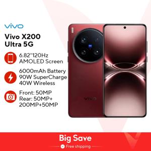 중국 버전 VIVO X200 Ultra Original Snapdragon 8 Elite 6.82인치 AMOLED 50MP 6000mAh 90W SuperVOOC 40W 무선 ​​충전 NFC