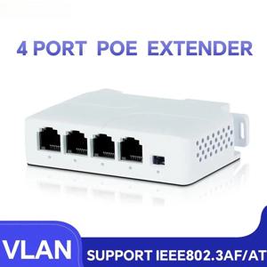 POE 스위치 NVR IP 카메라용 IP 포트 전송 확장기용 4 포트 PoE 확장기 poe 리피터