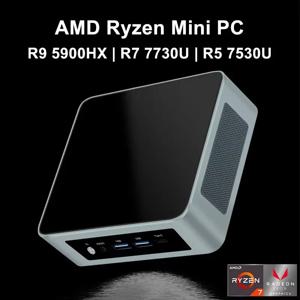 Topton 저렴한 AMD 게이밍 미니 PC Ryzen 9 5900HX R7 7730U R5 7530U 2xDDR4 NVMe 2xLAN Windows 11 Pro 데스크탑 미니 컴퓨터 WiFi6E