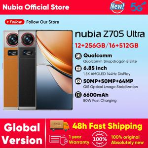 2025년 세계 최초 공개 누비아 Z70S 울트라 5G 스마트폰 새로운 스냅드래곤 8 엘리트 6600mAh 배터리 6.85인치 144Hz AMOLED 디스플레이 NFC 글로벌 버전 휴대폰