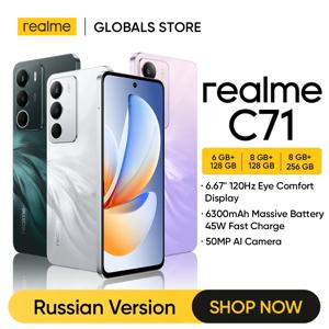 [월드 프리미어] realme C71 스마트폰 6300mAh 배터리 45W 충전 6.67인치 120Hz 디스플레이 50MP AI 카메라 UNISOC T7250 칩셋 NFC